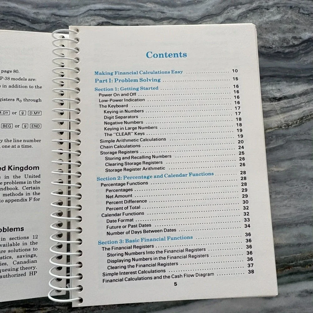 Vintage Hewlett Packard HP-12C Owner's Handbook And Problem Solving Guide Spiral